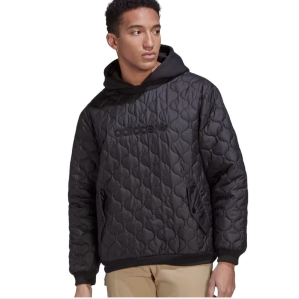 Adidas Onion Black Quilted Hoodie size Small